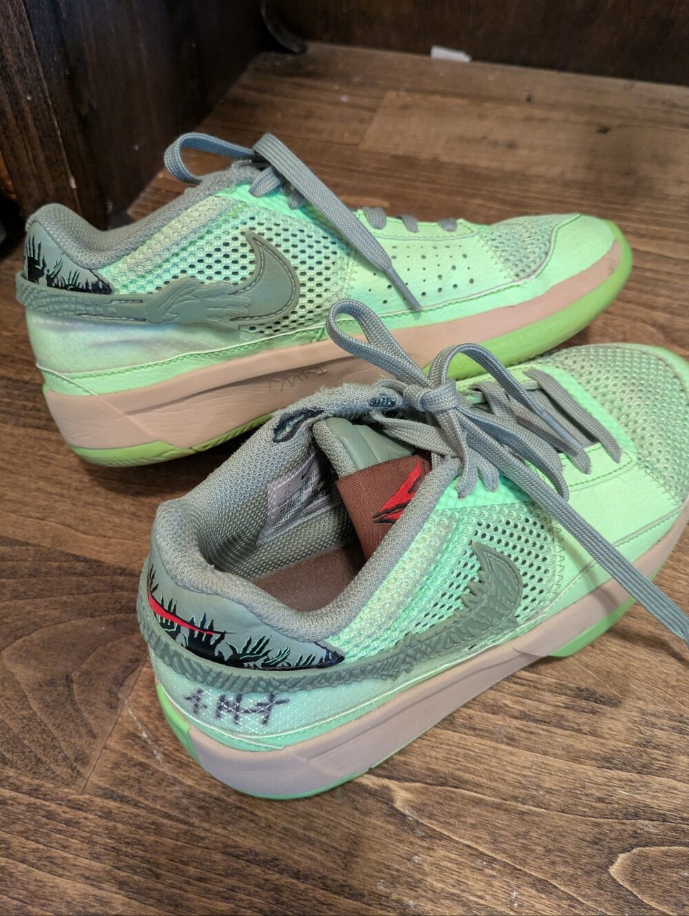 Nike JA1 Neon Green Youth Nikes Halloween Editiion Size 4